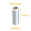 Stretch Film 12 Inch width, 300 Meters Length for Packing and multipurpose use.